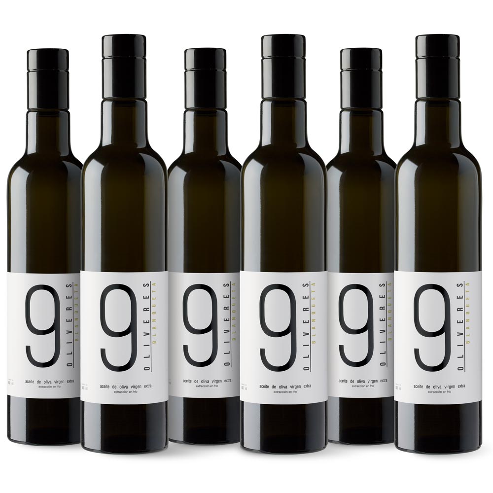 9 Oliveres | AOVE | Blanqueta | 6 x 500 ML
